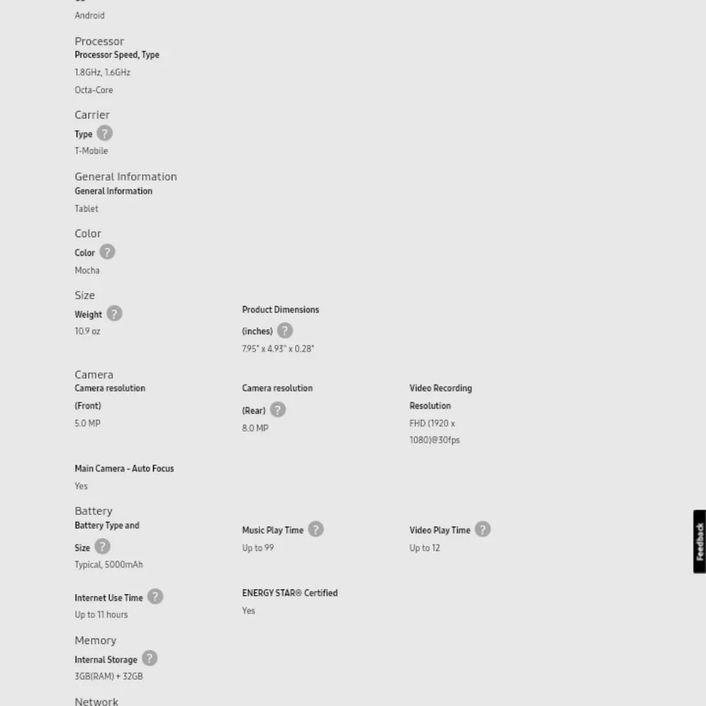 UNUSED SAMSUNG TAB A TABLET. NETWORK UNLOCKD. REQUIRES FRP BYPASS AND SIM TRAY.